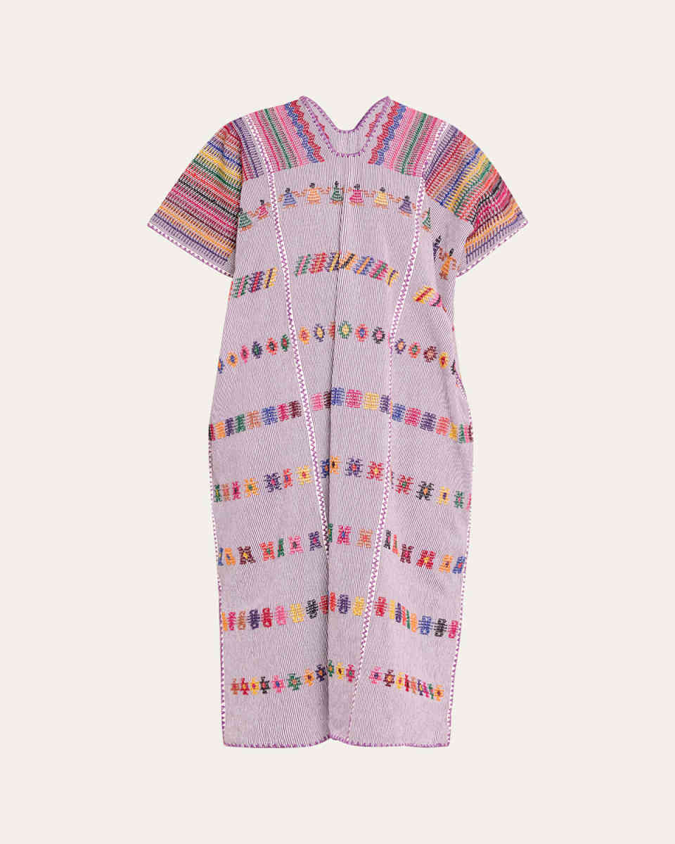 Three-Panel Midi Kaftan with People Rainbow Design